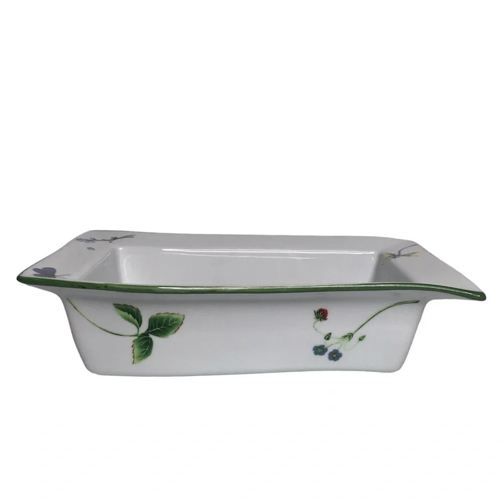 Wild Garden Floral Baking Dish Presentable Ovenware Loaf Pan Christmas Dragonfly
